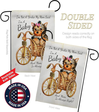 Breeze Decor Not Yarkie, I'm Baby Garden Flag Set Mailbox Hanger Dog Puppy Spoiled Paw Canine Fur Pet Nature Farm Animal Creature House Banner Small Yard Gift Double-Sided, Made in USA