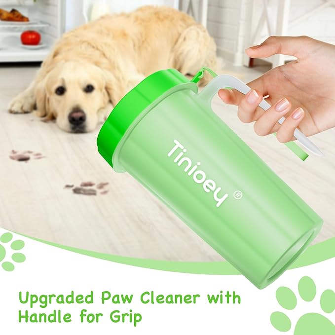 Paw Cleaner with Handle for Large Dogs | Muddy Dog Feet Washer | Pet Foot Cleaner (Green)