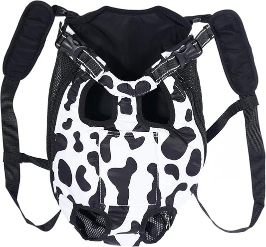 Pet Carrier Backpack Pet Tote Bags for Cats or Doggies, Portable Puppy Travel Carrier Bags, Cozy Soft Pet Puppies Carriers Slings Backpacks (Cow, X-Large (Pack of 1))