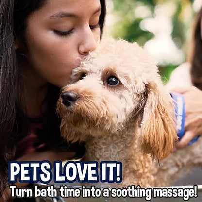 Bodhi Dog Shampoo Brush - Pet Grooming & Bath Supplies for Cats and Dog - Bath Brush for Long & Short Hair - Premium Scrubber for Shower, Bathing & Massage (One Pack, Dark Green)