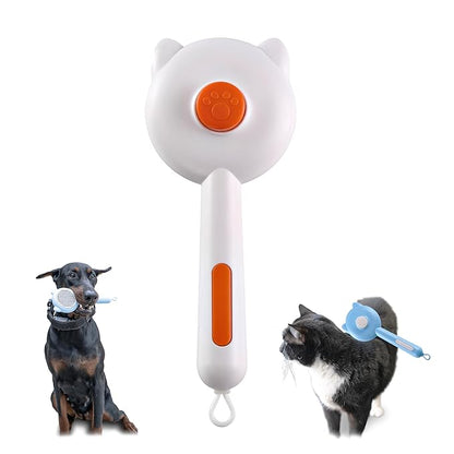 Light Weight Soothing Massaging Brush - Comfort and Untangle Cats and Dogs, Remove Hair, Easy Clean (White)