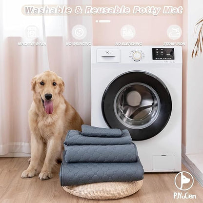 PJYuCien Dog Playpen & Pee Pad - 8-Panels 24" H Metal Foldable Dog Exercise Playpen with 72" x 72" Extra Large Non-Slip Washable Dog Pee Pad, Indoor Outdoor for Small Medium Pets