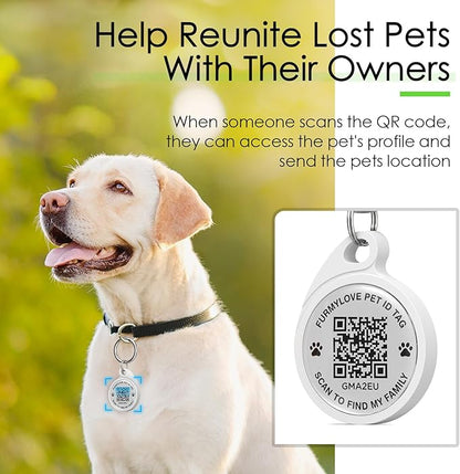 QR Code Dog Tag, Smart ID Tags, Dog Tags Personalized Lightweight Silent ID Tag for Kids Pets Bags Keys, Green