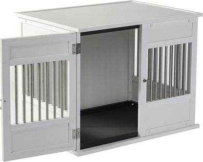 New Age Pet Horizon Pet Crate - Durable ECOFLEX with Stainless Steel Spindles, Bone-Shaped Latches, Easy Access Door, Stylish Design, 10-Year Warranty, Available in 3 Sizes & 2 Colors