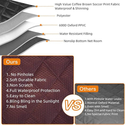 Dog Car Seat Cover for Back Seat Cover for Kids,Non Stick Fur Rear Seat Protector for Pet,Nonslip Waterproof Universal Fit Interior for Auto SUV(XL, Coffee Brown)