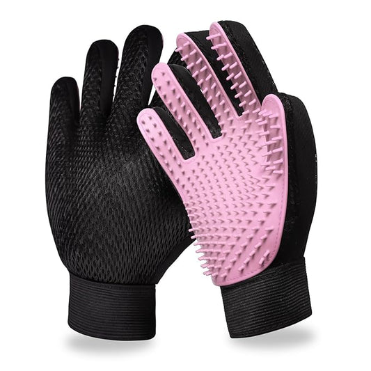 LIONROGE Cat Grooming Glove Brush,Self-Cleaning Slicker Pet Brush for Short and Long Haired Pets,Dog Bath Brush for Shedding and Grooming,Removes Loose Hair and Tangles,Promote Circulation