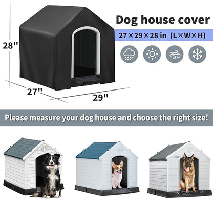 Dog House Cover, Dog Houses Cover for Large Dogs Outside,Covers for Winter Large Dog House Outdoor Weatherproof (27x29x28in)-Only Cover