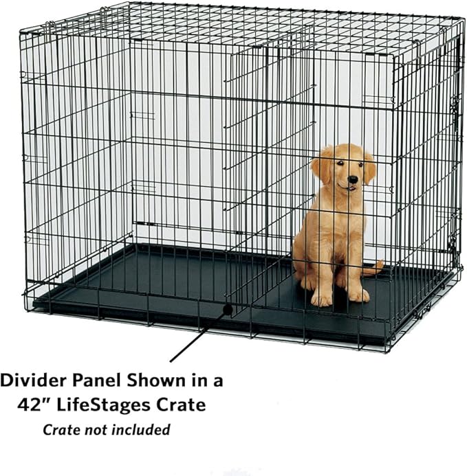 MidWest Homes for Pets Dog Crate Divider Panel for 36-inch Dog Crate; Fits Crate Models 1536, 1536DD, 1936 & Measures 22.13L x 22.05W x .60H Inches, Black