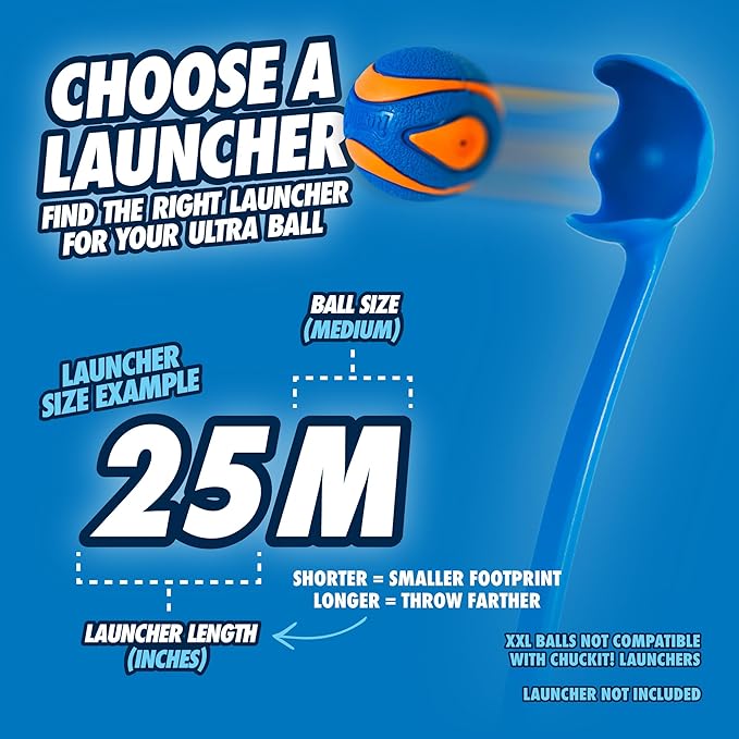 Chuckit! Ultra Squeaker Ball Dog Toy for Medium Breeds - Bouncy Squeaky Fetch Balls for Dogs - Floating Water Pet Toys - Durable Rubber - Size Medium - 2.5" Diameter - Pack of 2