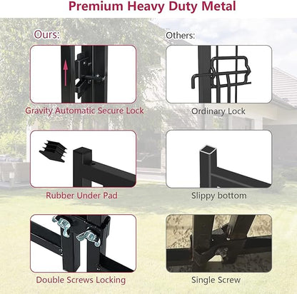 Heavy Duty Outdoor Dog House - Large Kennel with Roof, 4'L x 4'W x 4.5'H - Black Dog Crate with Cover, 2 Set