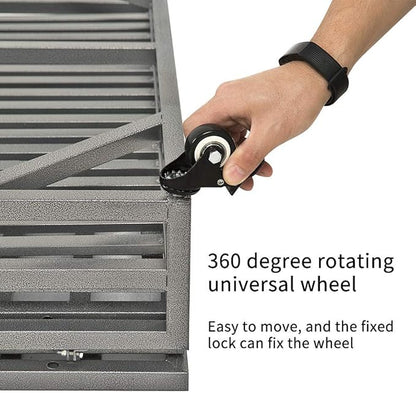 SMONTER 38" Heavy Duty Dog Crate Strong Metal Pet Kennel Playpen with Two Prevent Escape Lock, Large Dogs Cage with Wheels, Y Shape, Dark Silver … …