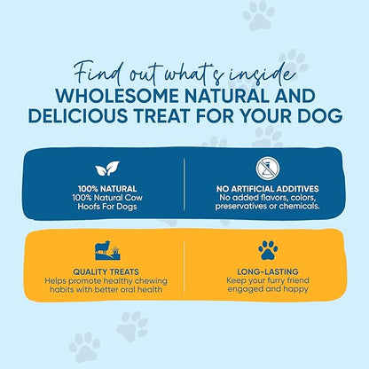 Filled Cow Hooves for Dogs, Delicious Cheese & Bacon Flavor, Stuffed Natural Beef Hoof Dog Chews, Tasty Treats for Dog, Made from Premium Brazilian Cattle, Pack of 10 Count