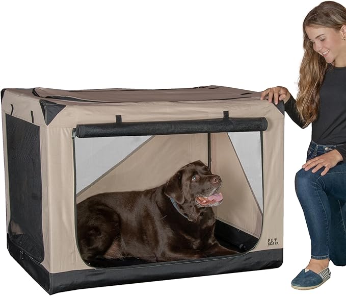 Pet Gear Insta-Fold Soft Crate for Dogs, 42", Ecru