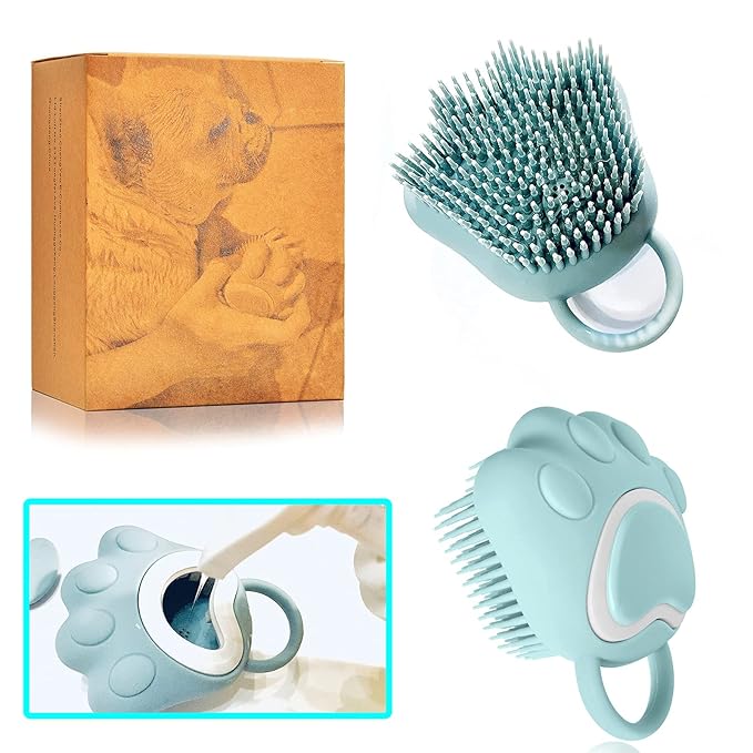 Dog Bath Brush,Soft Pet Shampoo Brush,Cat Puppies Massage Brush for Massaging Washing＆Bathing(Blue)