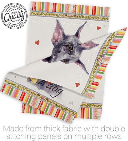 Breeze Decor Cropping Black Dane Happiness House Flag-Pack Dog Puppy Spoiled Paw Canine Fur Pet Nature Farm Animal Creature Support Our Troops Garden Yard Gift Double-Sided, Made in USA