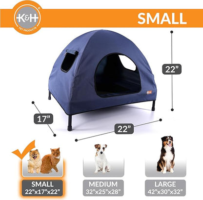 K&H Pet Products Original Pet Cot House Navy Blue Small 22 X 17 X 22 Inches