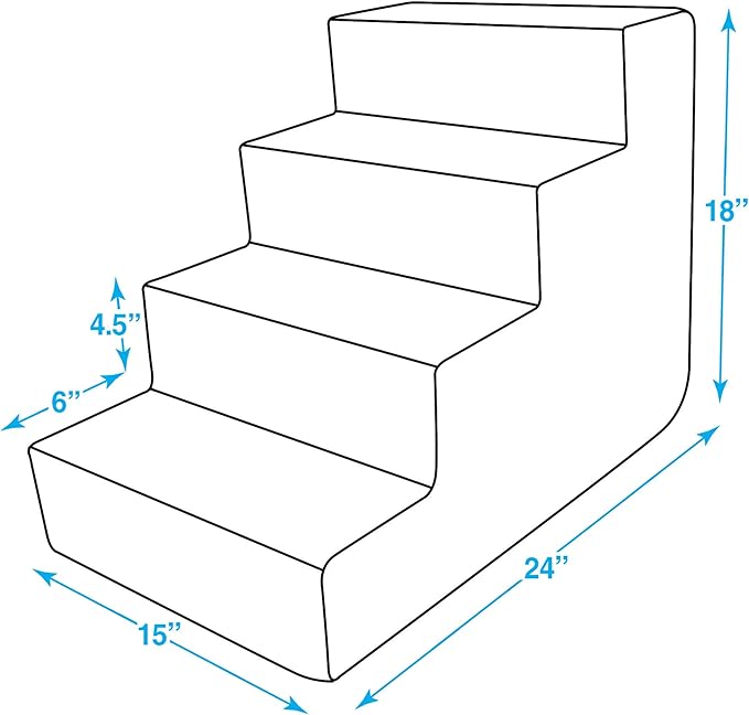 Best Pet Supplies Dog Stairs for Small Dogs & Cats, Foam Pet Steps Portable Ramp for Couch Sofa and High Bed Non-Slip Balanced Indoor Step Support, Paw Safe No Assembly - Brown Linen, 4-Step