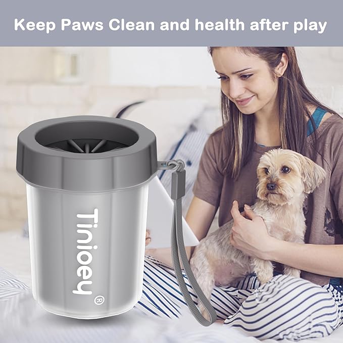 Paw Cleaner for Small Dogs with 3 Absorbent Towels - Muddy Paw Washer and Pet Foot Cleaner