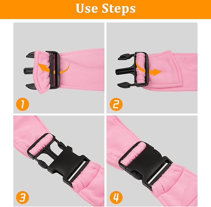 Surblue Dog Sling Carrier Bag with Hands Free Reversible Belts,Safe Comfortable Adjustable Crossbody Shoulder Outdoor Travel Pet Tote Suitable for Small Pet Cat Puppy up to 12 lb (New) (Buckle Pink)