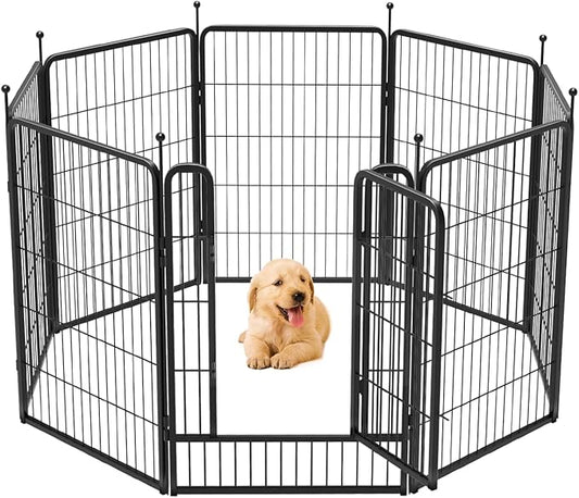 FXW Rollick Dog Playpen for Yard, RV Camping, 40 inch 8 Panels for Medium and Large Dogs│Patented
