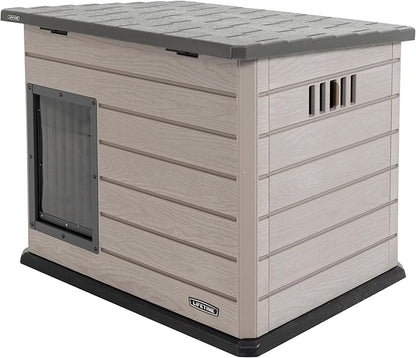 Lifetime Deluxe Dog House, Weather Protected with Adjustable Vents, Ideal Shelter for Medium to Large Dogs