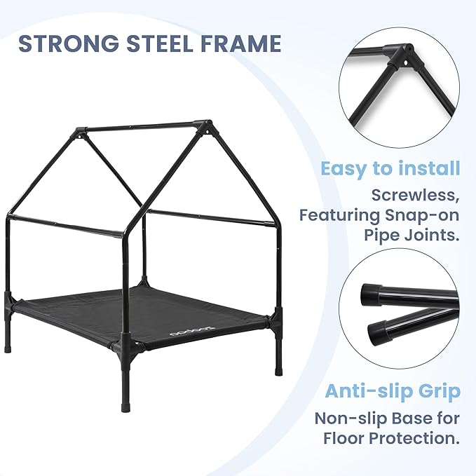 Large Dog House, Weatherproof PVC, Textilene Dog Bed, Easy Clean