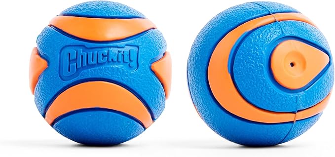 Chuckit! Ultra Squeaker Ball Dog Toy for Medium Breeds - Bouncy Squeaky Fetch Balls for Dogs - Floating Water Pet Toys - Durable Rubber - Size Medium - 2.5" Diameter - Pack of 2