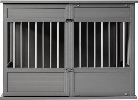 New Age Pet Horizon Pet Crate - Durable ECOFLEX with Stainless Steel Spindles, Bone-Shaped Latches, Easy Access Door, Stylish Design, 10-Year Warranty, Available in 3 Sizes & 2 Colors