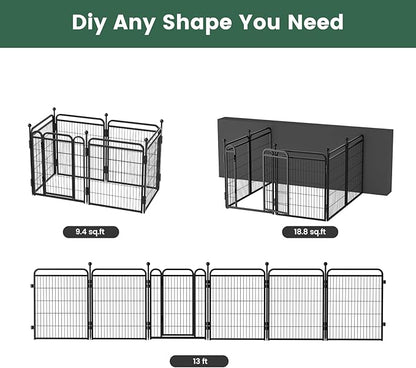 Gardner Pet Dog Playpens, 32" H 6 Panels Dog Pen Outdoor/Indoor Dog Fence Exercise Pen for Small/Medium/Large Dogs, Foldable Pet Play Yard Gate with Gravity Automatic Lock, Pet Playpen, Black