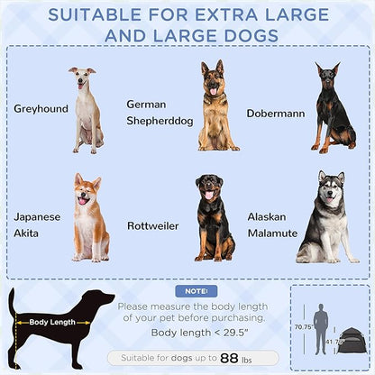 PawHut Pop Up Dog Tent for Extra Large and Large Dogs, Portable Pet Camping Tent with Carrying Bag for Beach, Backyard, Home