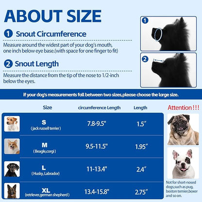 Dog Muzzle,Soft Mesh Breathable Muzzle, Air Mesh Dog Muzzle with Reflective & Adjustable Strap for for Biting Chewing Grooming,Allow Panting Drinking,Dog Muzzle for Medium (Blue, M)
