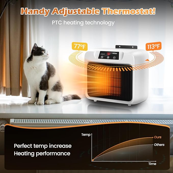 Upgrade 600W Large Dog House Heater w Thermostat, Adjustable Temp & Timer Heating Pet Heater for Outside Winter Insulated House,Safe Heated Outdoor & Won't Burn Pets, Electric Pet Kennel Heater