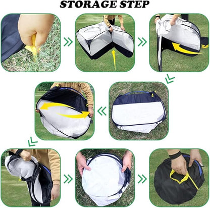 Small Animal Pet Playpen with Feeder Bowl and Storage Bag,Portable & Breathable Chicken Coop for Puppy Kitten Rabbits Indoor Outdoor(Black)