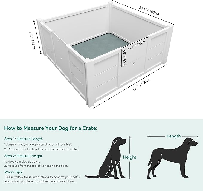 YITAHOME Whelping Box for Dogs/Puppies: Large Indoor Outdoor Playpen with Removable Doors, Washable Pads, Portable Puppy Brooder 39.4" L x 39.4" W x 17.7" H