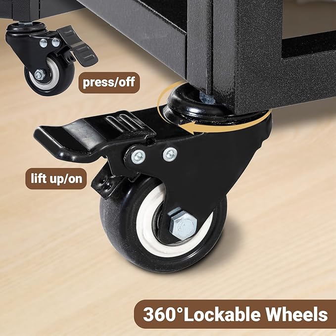 Rovibek 48 Inch XXL Dog Crate, Heavy Duty Dog Crate with Lockable Wheels, Escape Proof Dogs Cage for Extra Large Dogs, Dog Kennel Indoor, Indestructible Dog Crates with Removable Trays