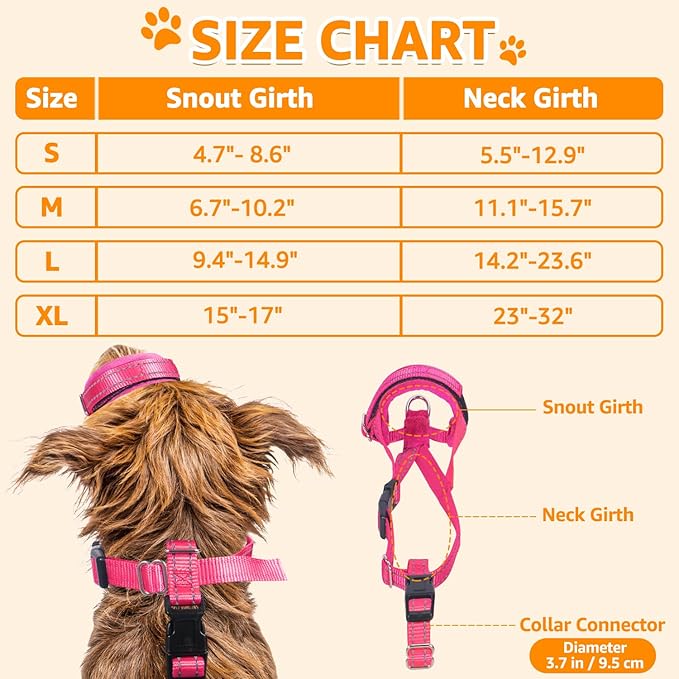 SlowTon Soft Dog Muzzle, Adjustable Padded Nylon Muzzle for Large Medium Dogs Anti Chewing Barking Biting, Allow Dog Pant & Drink (Fuchsia, M)