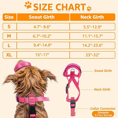 SlowTon Soft Dog Muzzle, Adjustable Padded Nylon Muzzle for Large Medium Dogs Anti Chewing Barking Biting, Allow Dog Pant & Drink (Fuchsia, M)