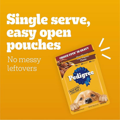 Pedigree Choice Cuts In Gravy Adult Soft Wet Dog Food 18-Count Variety Pack, 3.5 oz Pouches