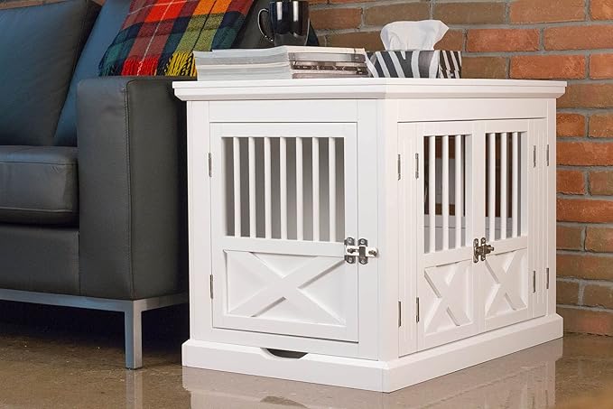zoovilla Merry Products Triple Door Medium Dog Crate, Color White