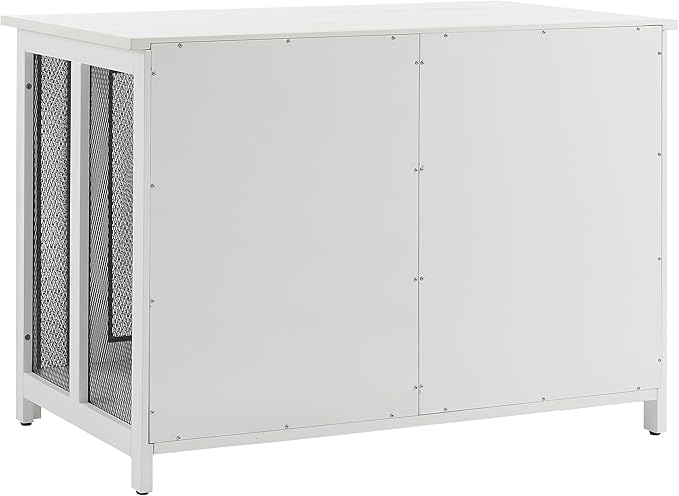 Crosley Furniture Dane Credenza Console Table Dog Crate Kennel for Pets, White