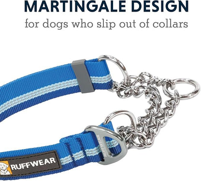 Ruffwear, Chain Reaction Dog Collar, Martingale Style for On-Leash Walking, Blue Pool, 11"-14"