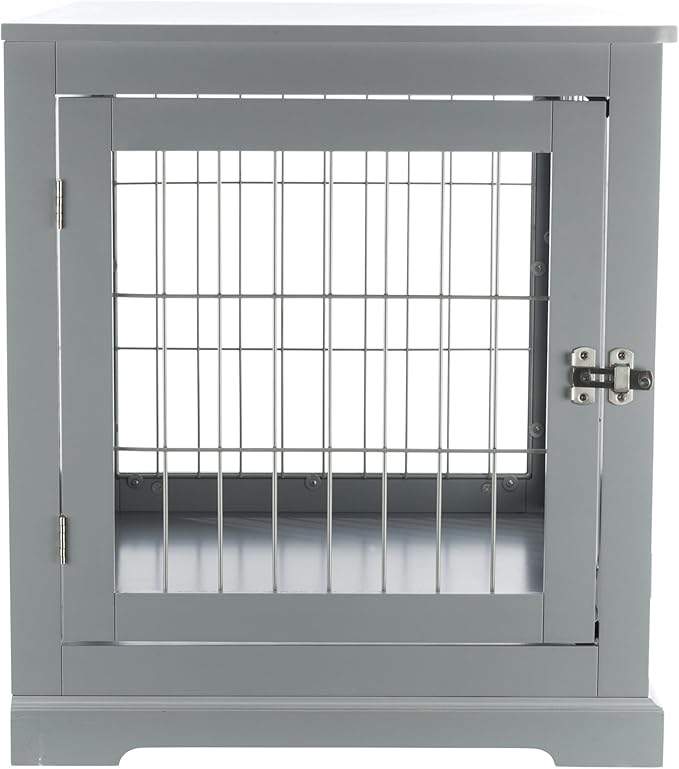 TRIXIE 32.7" Indoor Dog Crate, Wooden Crate Table for Dogs Up to 50 lb, Medium Dog Kennel, Perfect in Any Room, Gray
