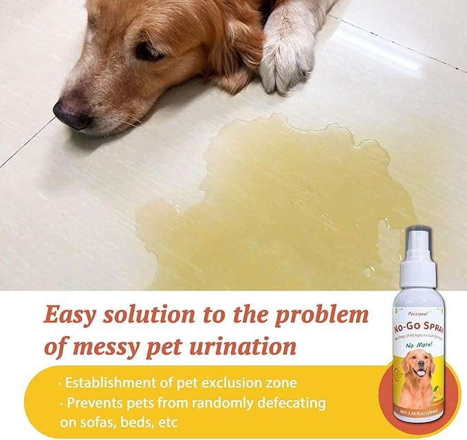 Pet No-Go & Puppy Potty Training Spray - Pet Deterrent Spray for Stop Chewing, Pee Here Corrector Spray for Dogs and Cats, 3.38 Fl Oz/100ml Kit