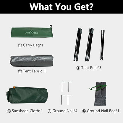 Outdoor Waterproof Pet Camping Tent, Cave Bed for Indoor Cats and Small Dogs, Portable Cat House Dog House, 29.5x29.5x18.9'', Green, M.