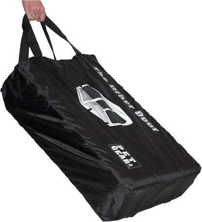 Pet Gear “The Other Door” 4 Door Steel Crate for Dogs/Cats with Garage-Style Door, Includes Plush Bed + Travel Bag, No Tools Required, Espresso