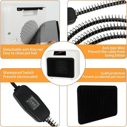 BWOGUE Large Dog House Heater with Thermostat, 300W/600W Outside Pet House Heater for Winter with Anti-Bite Cord, Wall-Mounted Outside Dog Heaters for Dog House Chicken Coop Heater Rabbit Hutches