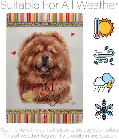 Breeze Decor Red Chow Happiness Garden House Flag Set Dog Puppy Spoiled Paw Canine Fur Pet Nature Farm Animal Creature Decoration Banner Small Yard Gift Double-Sided, Made in USA