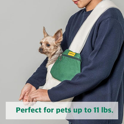 Ollie&Bonnie Dog Sling Carrier for Small Dogs, Hands-Free Design, Floor Support Pad, Cushioned Adjustable Shoulder Strap, Suitable for Puppies and Pets.