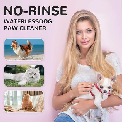 Clean Paws Foaming Cleanser for Dogs and Cats (6.8 oz) | No-Rinse Dandelion Lavender Paw Brush and Scrubber (1pcs)