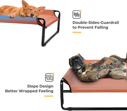 Veehoo Original Cooling Elevated Dog Bed, Outdoor Raised Dog Cots Bed for Large Dogs, Portable Standing Pet Bed with Washable Breathable Mesh, No-Slip Feet for Indoor Outdoor, X-Large, Red, CWC2201